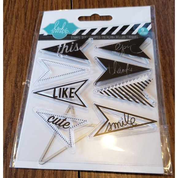 Heidi Swapp Clear Pennants Stamp and Die Set HS01136 - Picture 1 of 6